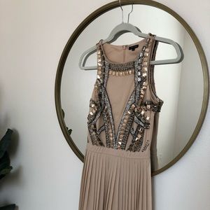 Beaded Blush Bridesmaid Gown